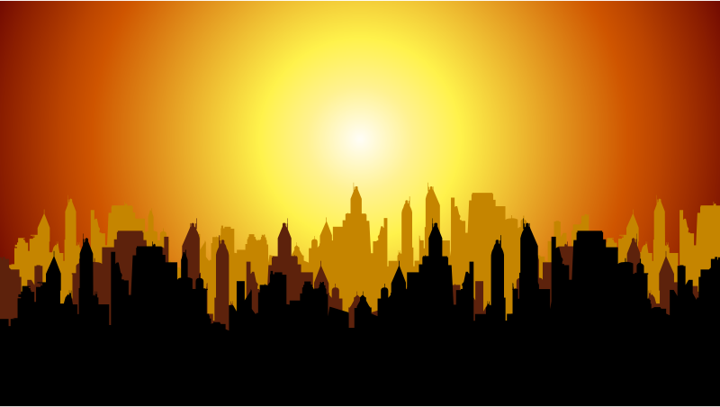 Fictional City Sunset