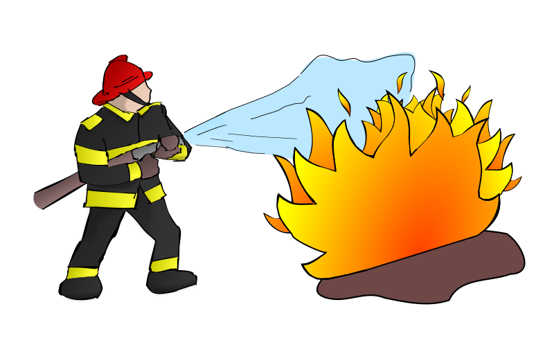 Firefighter with Flames