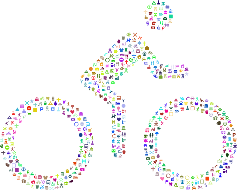 Public Domain Cyclist Icons Prismatic