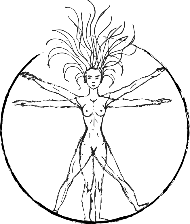 Vitruvian Woman By Victoria Borodinova With Sketched Circle