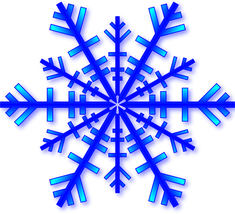 Blue Snowflake with Shadow