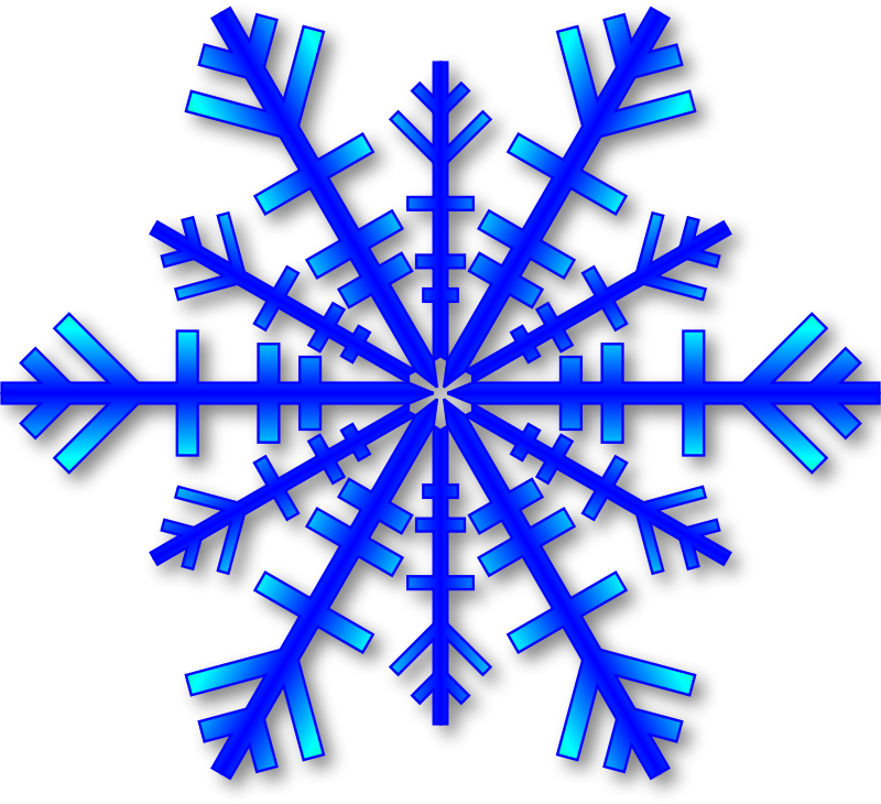 Blue Snowflake with grey Shadow