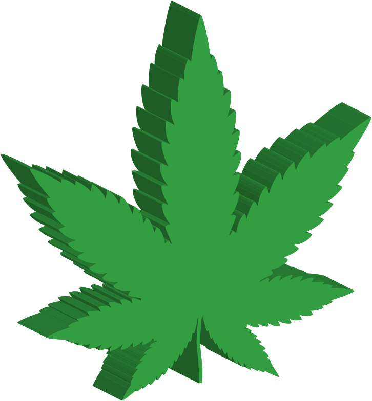 Marijuana Leaf Silhouette 3D