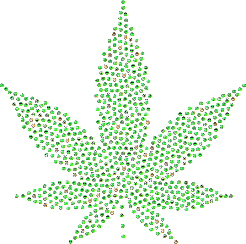 Smileys Marijuana Silhouette Green