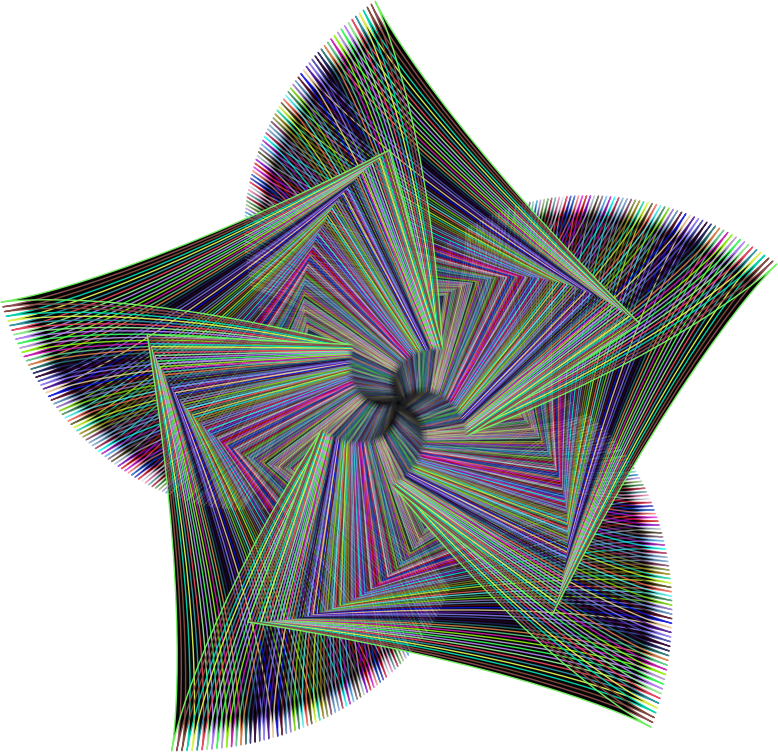 Geometric Line Art Star Prismatic