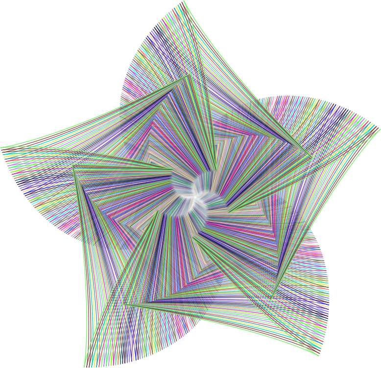 Geometric Line Art Star Prismatic No BG