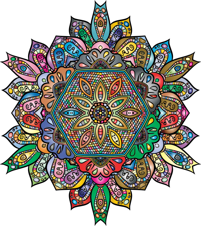 Floral Mandala Line Art By ClaudetteGallant Prismatic