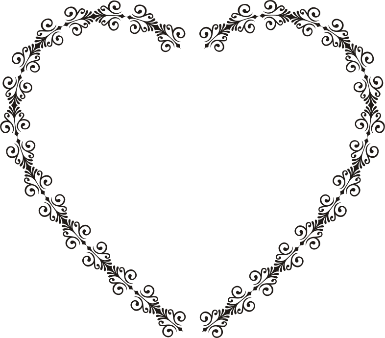 Art Deco Style Flourish Heart