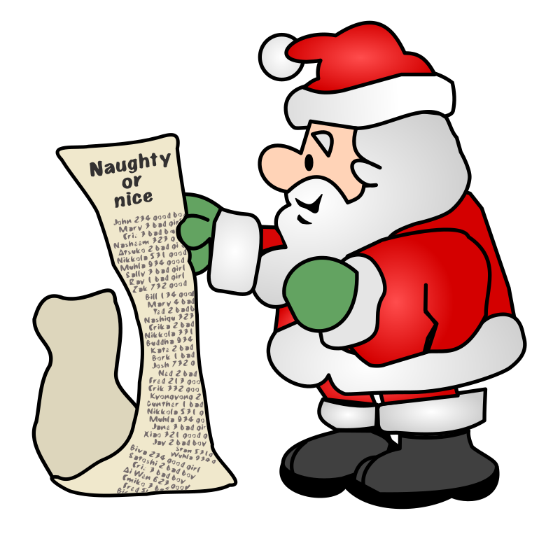 santa naughty or nice list clipart