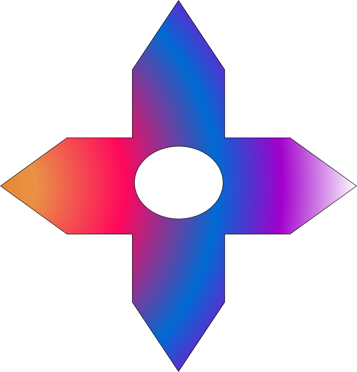Colorful Cross Arrow Shape