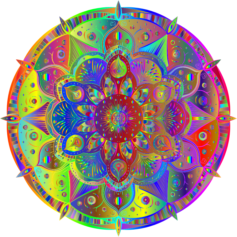 Intricate Floral Mandala By Amely II Polyprismatic Spectral