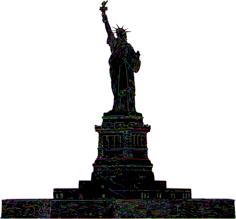 Statue Of Liberty Line Art Strokes Prismatic