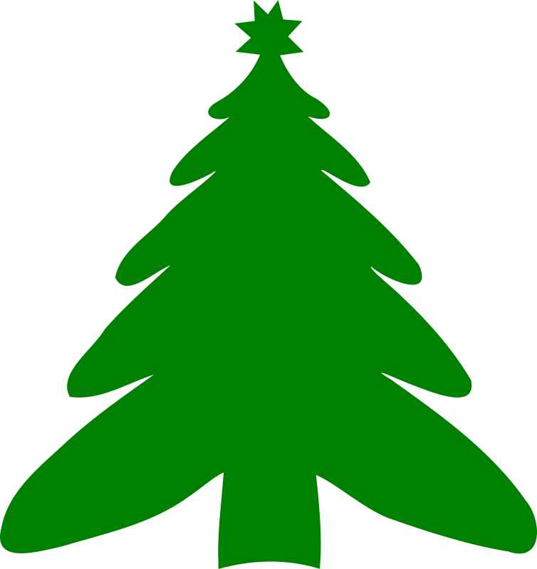 christmas tree silhouette green - Openclipart