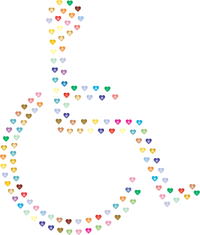 Wheelchair Icon Hearts Prismatic