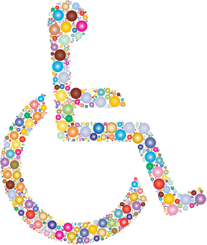 Wheelchair Icon Circles Prismatic