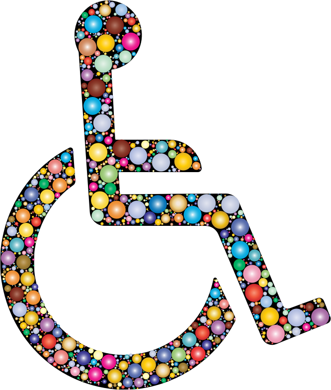 Wheelchair Icon Circles Prismatic With BG