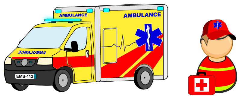 Ambulance car / truck and paramedic