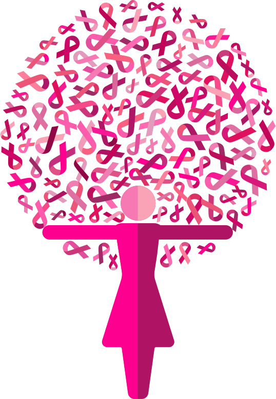 Woman Pink Ribbons Tree