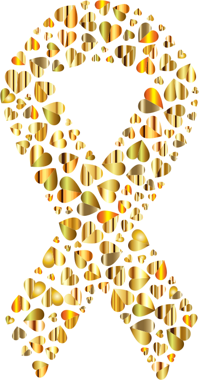 Gold Hearts Ribbon