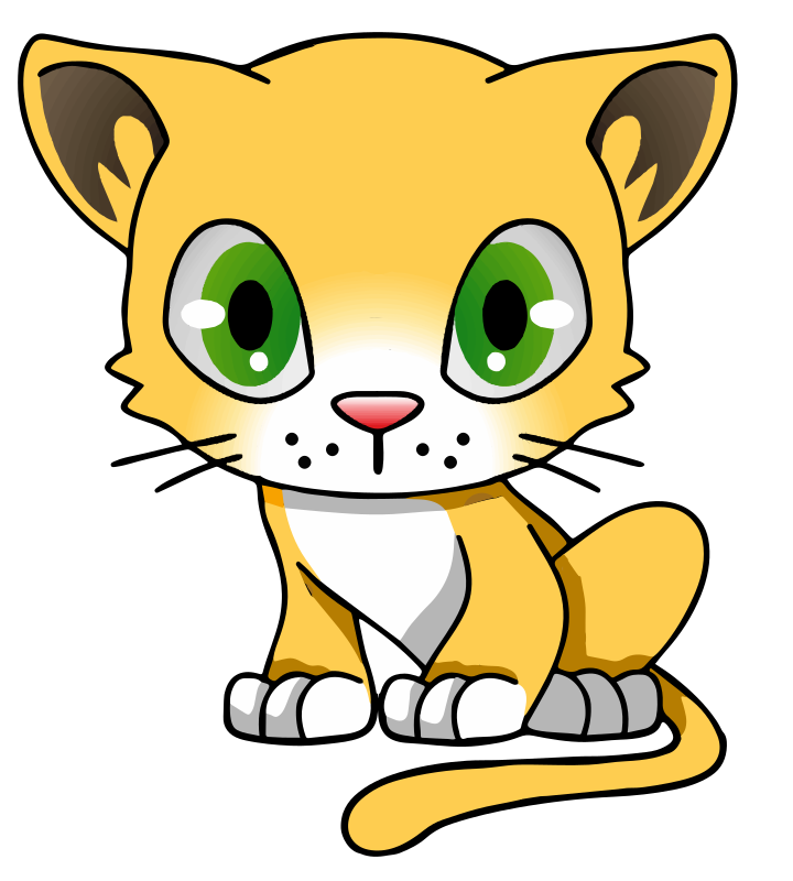 Yellow Tiger Cat(four legs) - Openclipart