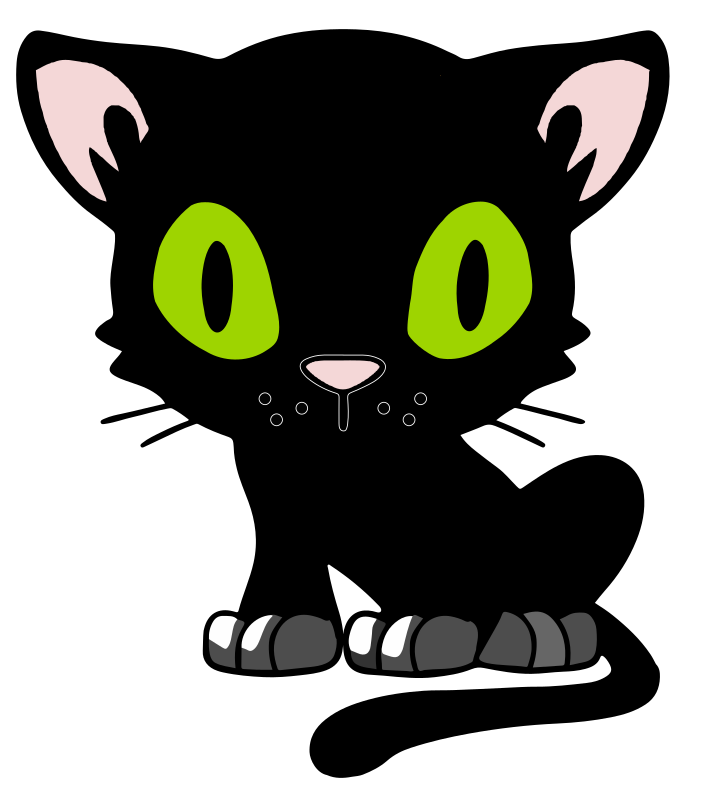 Cartoon black cat - Openclipart