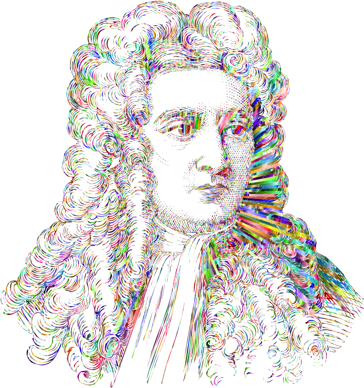 Ньютон рисунок. Исаак Ньютон. Isaac Newton portrait. Портрет Ньютона чб.