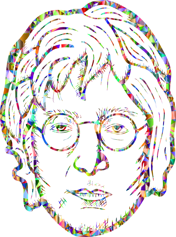 John Lennon Portrait By blambasa Vivid Chromatic Low Poly