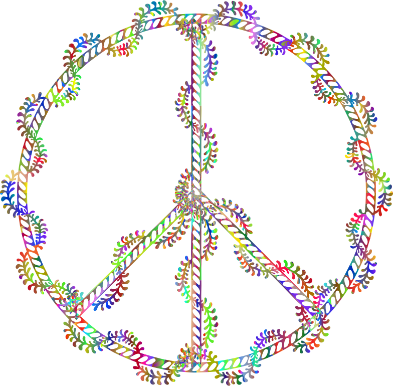 Rope And Leaves Peace Symbol Polyprismatic