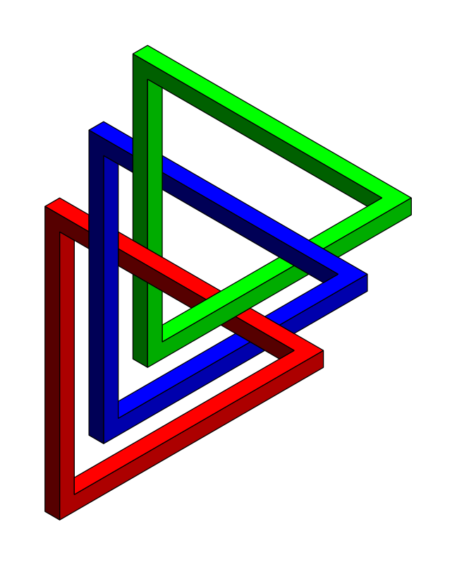 intertwined impossible triangles