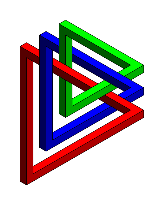 intertwined impossible triangles