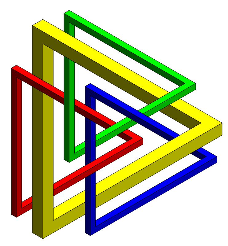 intertwined impossible triangles