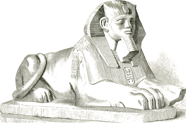 Vintage Sphinx Line Art