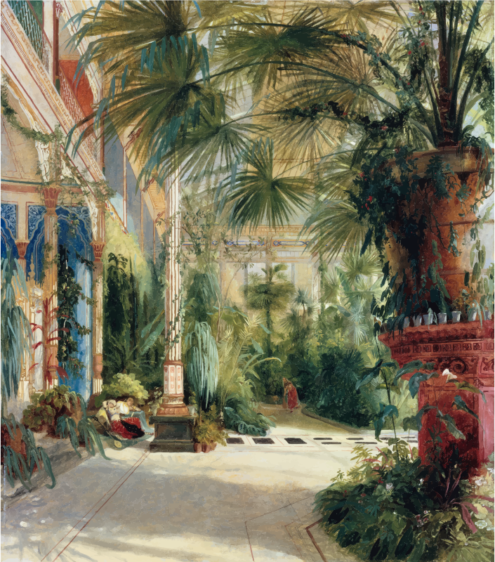 The Interior Of The Palm House Carl Blechen