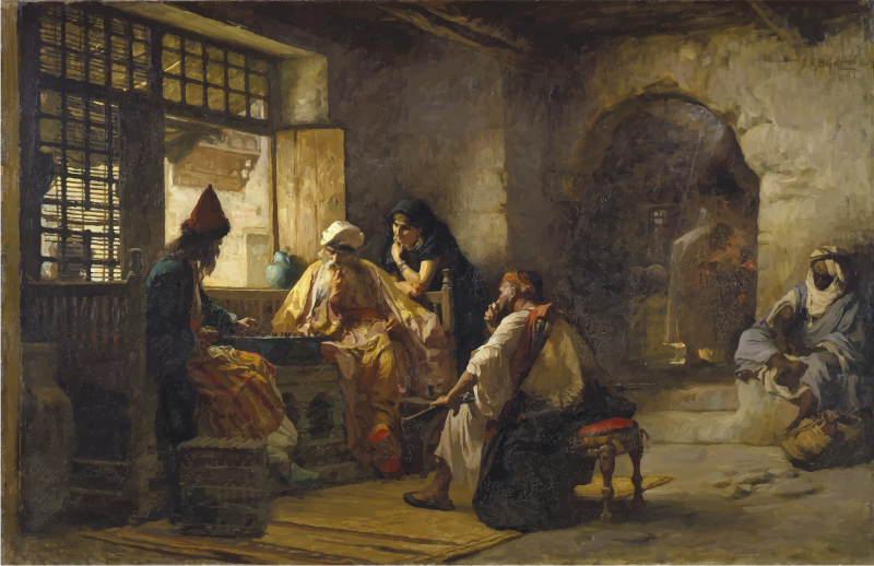 An Interesting Game Frederick Arthur Bridgman 1881