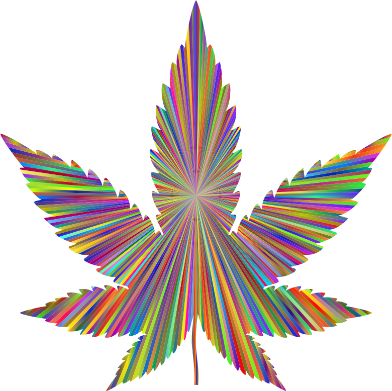 Polyprismatic Rays Marijuana Leaf Silhouette