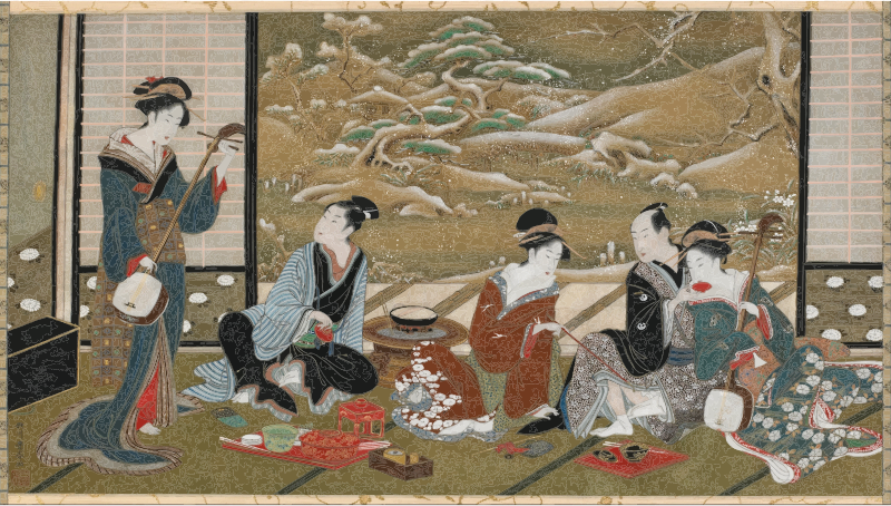 Utagawa Toyoharu A Winter Party