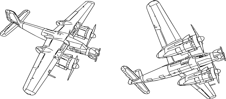 Focke Wulf Ta 154 Planes Line Art