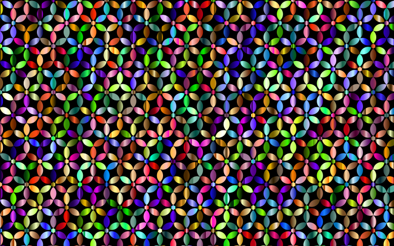 Abstract Floral Hexagonal Pattern Chromatic