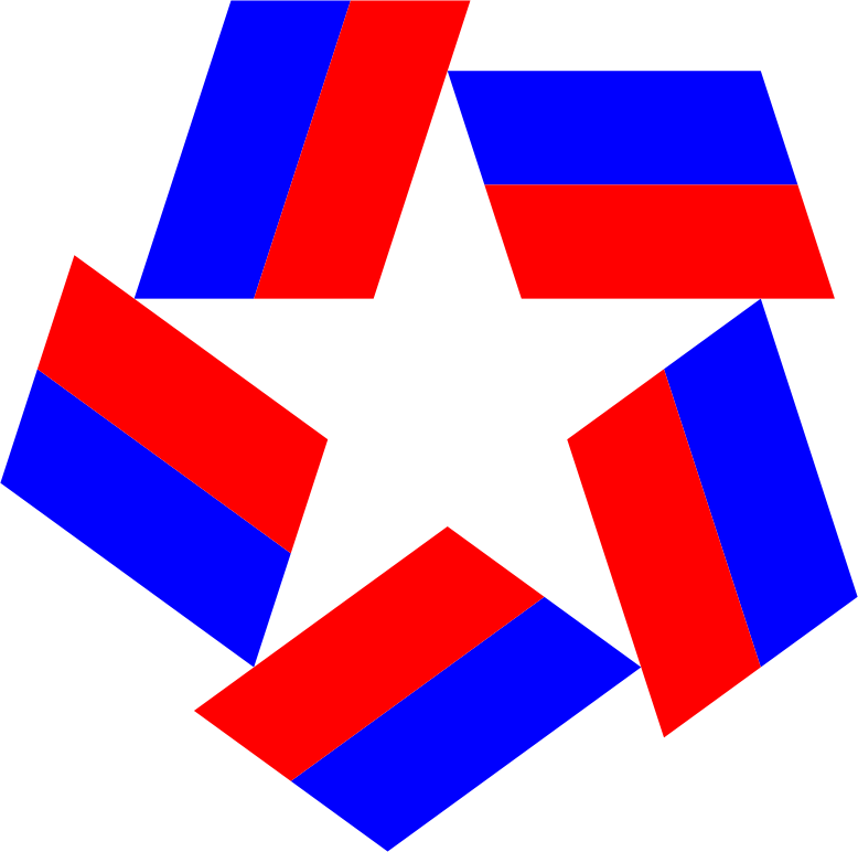 Red White Blue Star Design Negative Space Variation