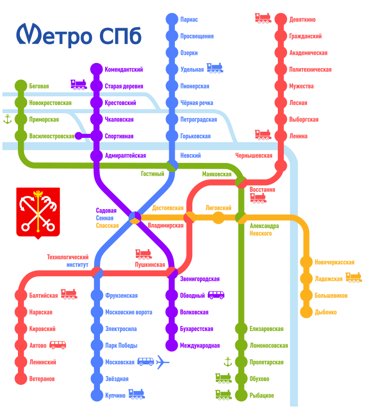 Saint Petersburg metro map 2019