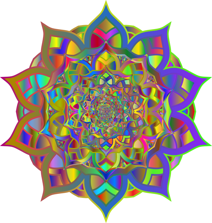 Geometric Interleaved Mandala Line Art Polyprismatic