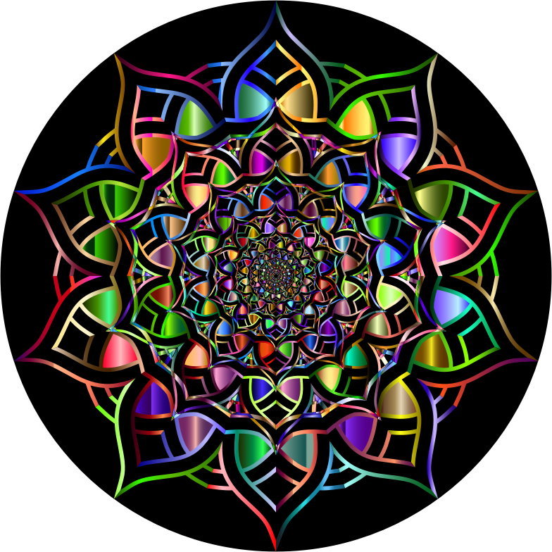 Geometric Interleaved Mandala Line Art Chromatic