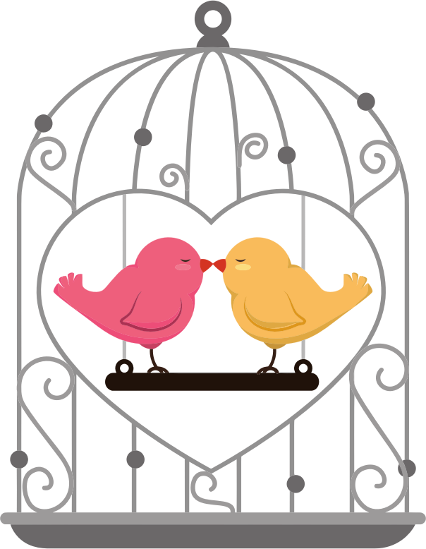 Caged Love Birds By K Malik