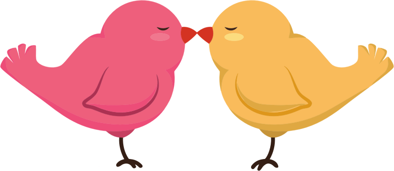 yellow love birds clipart