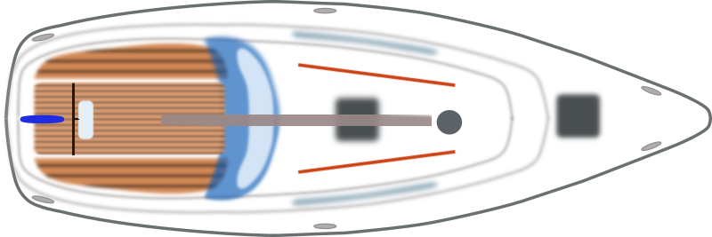 sail yacht top view