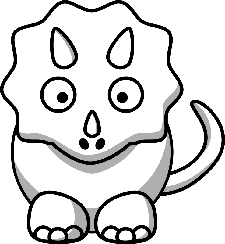 White Cartoon Triceratops