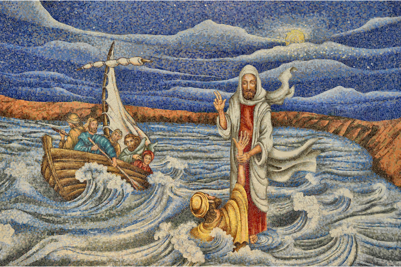 Jesus Saving Fisherman Mural