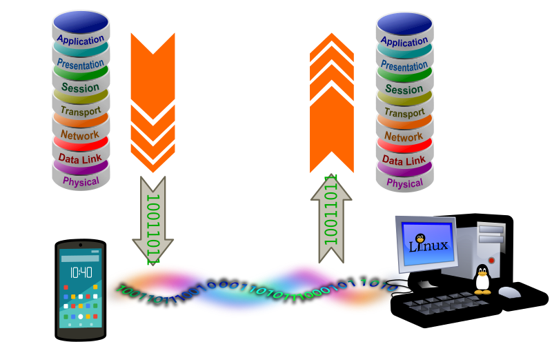 Data transmission in OSI Model