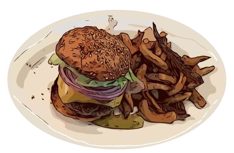 Hamburger on a Plate