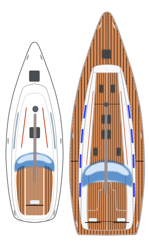 Sail Yacht Top view 